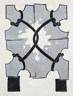 George Nama Signed Linocut Print from The Knots 1973