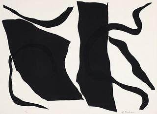 Ray Parker Abstract Black Screenprint Signed 1980