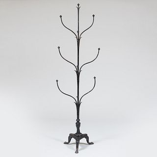 Continental Neoclassical Style Painted Cast Iron Hat Stand