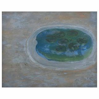 JUAN SORIANO, Sin título (El estanque), Firmado y fechado 77, Óleo sobre tela, 80 x 100 cm