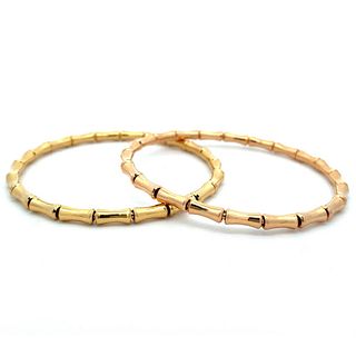 Gucci pair of 18K Gold Bamboo Bangle Bracelets