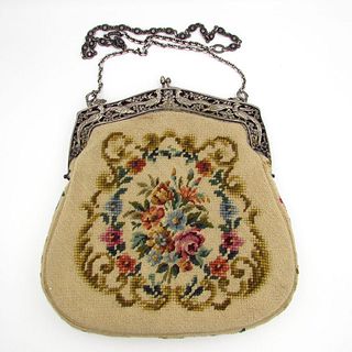 Fratelli Coppini 800 Silver Framed Needlepoint Purse
