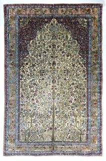 Silk Mohtasham Kashan Rug 6'6" 9'8" (1.98 x 2.94 M)