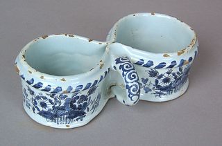 Continental delft blue and white fuddling cup, mid