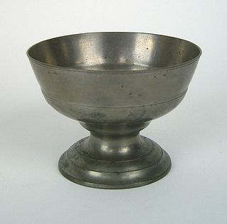 American pewter footed bowl, probably Philadelphia