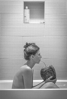 SUSAN SZANTOSI: In the Bathtub, original photograph on canvas