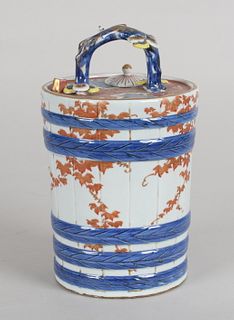 A Japanese Porcelain Sake Cask