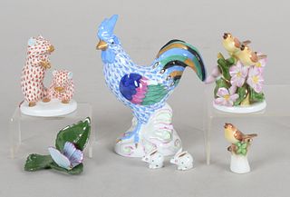 Seven Herend Porcelain Animals Groups