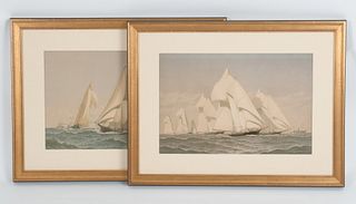 Pair of Fredrick S. Cozzens (1846 - 1928) Lithographs from "American Yachts"