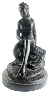 La Baigneuse, After Christophe Allegrain, 19th C. Bronze Sculpture