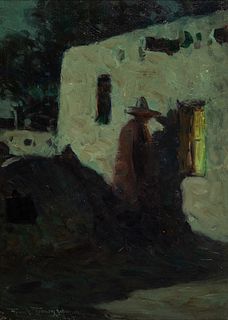 Frank Tenney Johnson (1874 – 1939) — Moonlight in the Patio (1920)