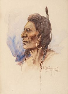 Edgar S. Paxson (1852 – 1919) — Indian Portrait (1914)