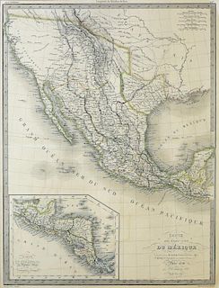 Carte de Etas-Unis de Mexique Lapie Map