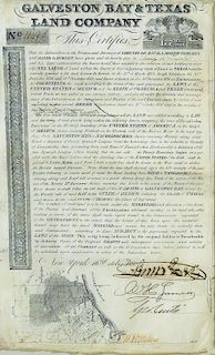 Manuscript of Galveston Bay and Texas Land Co.