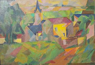 Macario Vitalis (1898-1990) Filipino French Cubist Painting