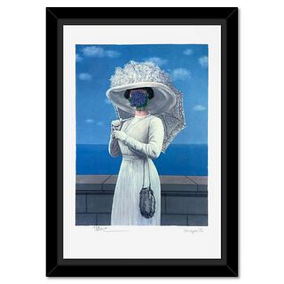 Rene Magritte 1898-1967 (After), "La Grande Guerre" Framed Limited Edition Lithograph, Estate Signed and Numbered 138/300 with Certificate of Authenti