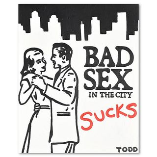 Todd Goldman, "Bad Sex In the City" Original Acrylic Painting on Gallery Wrapped Canvas (48" x 60"), Hand Signed with Letter of Authenticity.