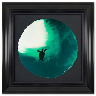Wyland, "Swim to the light" Framed, Hand Signed Original Painting with Letter of Authenticity.