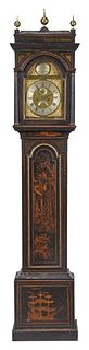 Queen Anne Japanned Tall Case Clock Dial Signed "Willm. Stonehouse Pickering"
