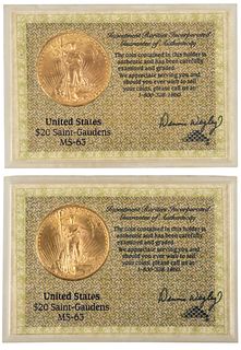 1924 and 1927 St. Gaudens Double Eagle Gold Coins