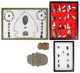 Group of 122 Assorted Native American or Ethnographic Arrowheads, Points, and Tools