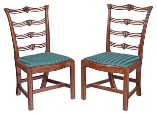 Fine Pair of Philadelphia Federal Carved Mahogany Side Chairs