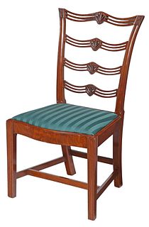 Fine Philadelphia Federal Carved Mahogany Side Chair