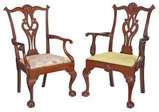 Two American Chippendale Armchairs