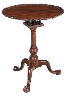 Philadelphia Chippendale Pie Crust Tilt Top Candle Stand