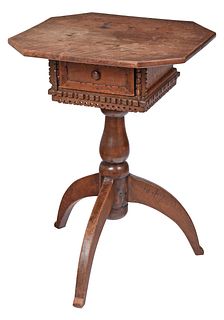 Unusual Southern Walnut Pedestal Table