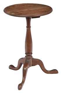 Southern Chippendale Walnut Dish Top Candle Stand