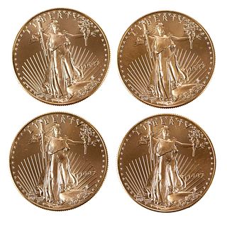 (Four) One Ounce American Gold Eagles 