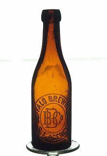 1900 Buffalo Brewing Company Beer 7oz Embossed Bottle Sacramento California