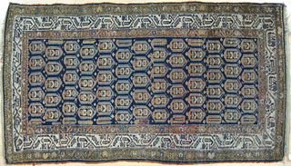Hamadan throw rug, ca. 1920, with boteh designs on