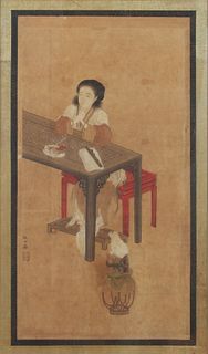 Chinese Style Japanese painting of The Devout Student