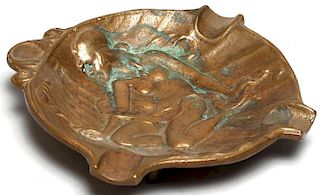 Art Nouveau Figural Bronze "Nude" Cigar Ashtray