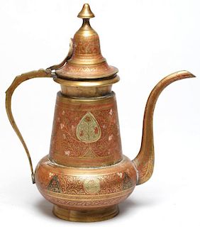 Small Indian Colored Brass Tea Pot
