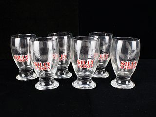 6 SILLY SAISON BEER FOOTED CHALICE GLASSES