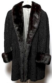 Persian Lamb & Fur-Trimmed Woman's Coat