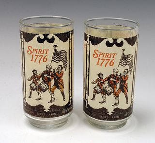 2 VINTAGE COKE SPIRIT OF 1776 HERITAGE GLASSES