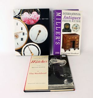 3 REFERENCE BOOKS WATCHES, TIMEPIECES, FURNITURE 