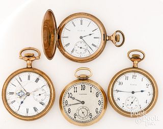 Four gold filled pocket watches