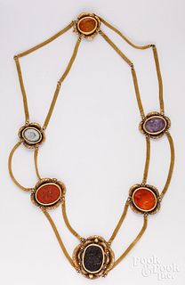 Antique 18-22K gold intaglio necklace