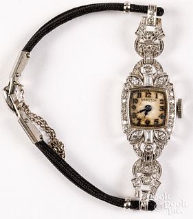 Hamilton platinum and diamond ladies wristwatch