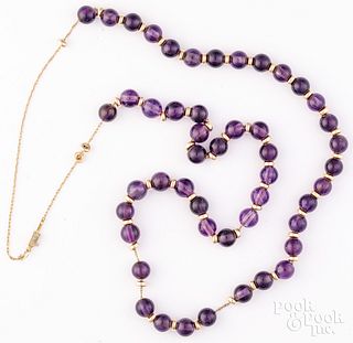 14K gold and amethyst necklace