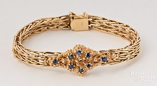 14K yellow gold and sapphire bracelet