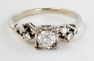 14K white gold and diamond ring