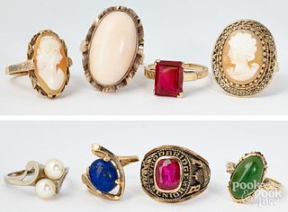 10K gold and gemstone rings