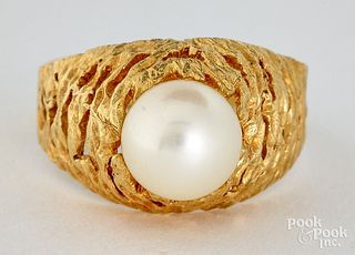 18K gold and pearl ring