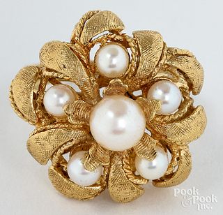 14K gold and pearl ring